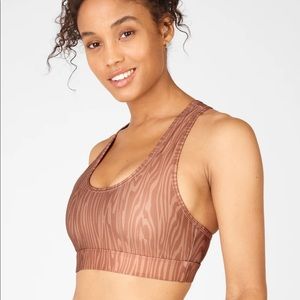 NWT Fabletics Sage Printed Medium Impact Sports Bra